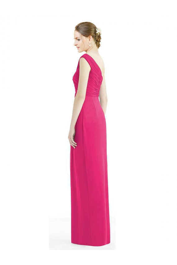 Soft Chiffon Long One Shoulder Azalea Sheath Bridesmaid Dress Sudbury