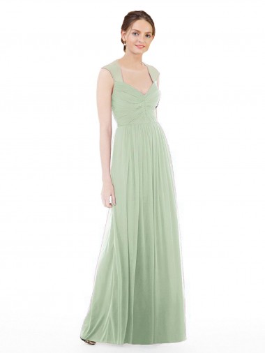 Soft Chiffon Long Sweetheart Sage A-Line Formal Dress / Bridesmaid Dress Sudbury