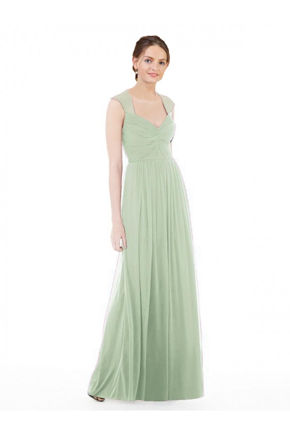 Soft Chiffon Long Sweetheart Sage A-Line Formal Dress / Bridesmaid Dress Sudbury