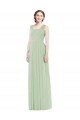 Soft Chiffon Long Spaghetti Straps A-Line Bridal Party Dress Sudbury