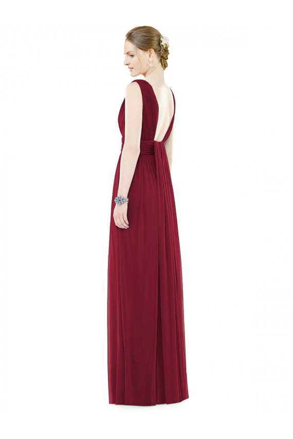 Soft Chiffon Long V-Neck A-Line Bridesmaid Gowns Sudbury