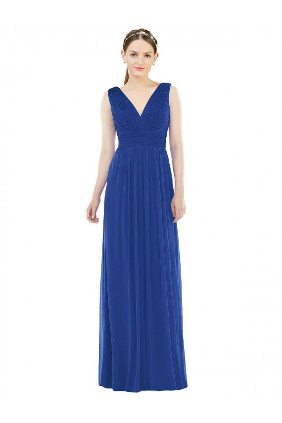 Soft Chiffon Long V-Neck A-Line Bridesmaid Gowns Sudbury