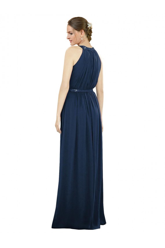 Soft Chiffon Long High Neck A-Line Bridesmaid Dress / Formal Dress Sudbury