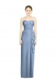 Soft Chiffon Long Sweetheart Dusty Blue Sheath Bridesmaid Dress Sudbury