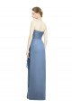 Soft Chiffon Long Sweetheart Dusty Blue Sheath Bridesmaid Dress Sudbury