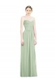 Soft Chiffon Criss Cross Back Long Sweetheart Sage A-Line Bridesmaid Dress Sudbury