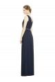 Chiffon Long V-Neck Dark Navy A-Line Bridesmaid Gowns Sudbury