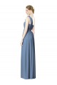Soft Chiffon Long One Shoulder Dusty Blue A-Line Bridesmaid Dress Sudbury