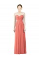 Soft Chiffon Long Sweetheart Coral A-Line Bridesmaid Dress Sudbury