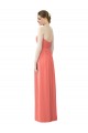 Soft Chiffon Long Sweetheart Coral A-Line Bridesmaid Dress Sudbury