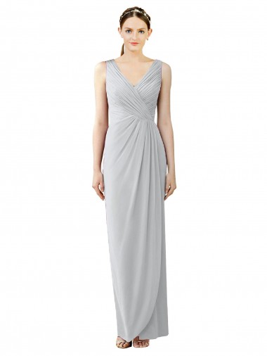 Chiffon V-Back Long V-Neck Sheath Bridesmaid Dress / Evening Dress Sudbury