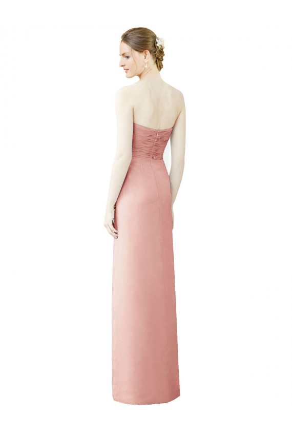 Soft Chiffon Long Sweetheart Bliss Pink A-Line High Low Bridesmaid Dress Sudbury