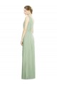 Soft Chiffon V-Back Long V-Neck Sage A-Line Bridesmaid Dress Sudbury