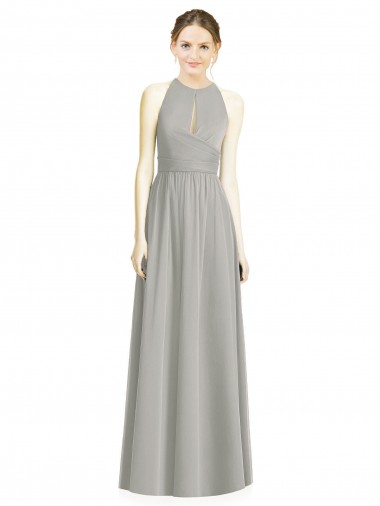 Chiffon Long Halter Neck A-Line Bridesmaid Dress / Evening Dress Sudbury
