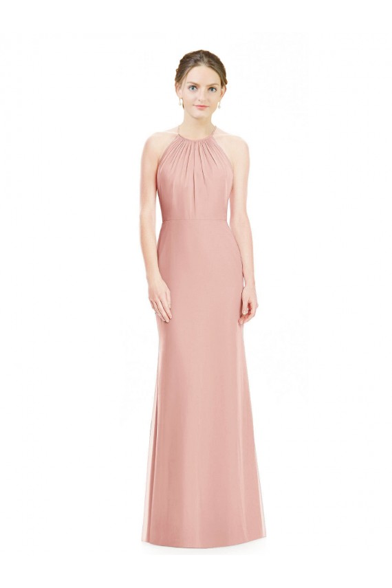 Soft Chiffon Long Halter Neck Mermaid Bridesmaid Dress Sudbury