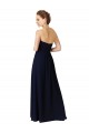 Soft Chiffon Long Sweetheart Dark Navy A-Line High Low Bridesmaid Dress Sudbury