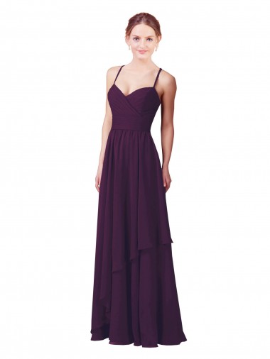 Soft Chiffon Long Sweetheart Grape Sheath Bridesmaid Dress Sudbury