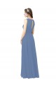 Soft Chiffon Long Illusion Neck Sheath Bridesmaid Dress Sudbury