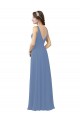 Soft Chiffon Long V-Neck Sheath Bridal Party Dress Sudbury