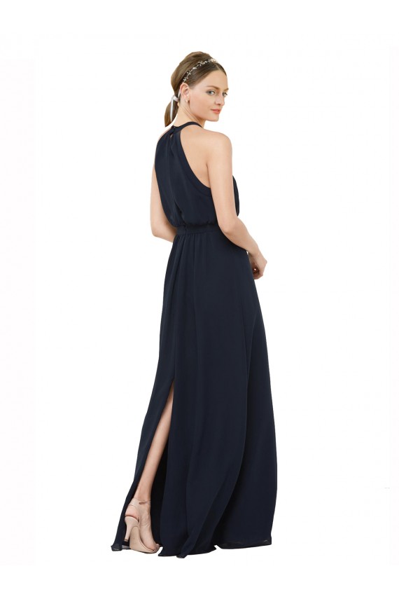 Chiffon Long Halter Neck A-Line Bridesmaid Dress Sudbury