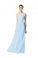 Soft Chiffon Long One Shoulder Light Sky Blue A-Line Bridesmaid Dress Sudbury