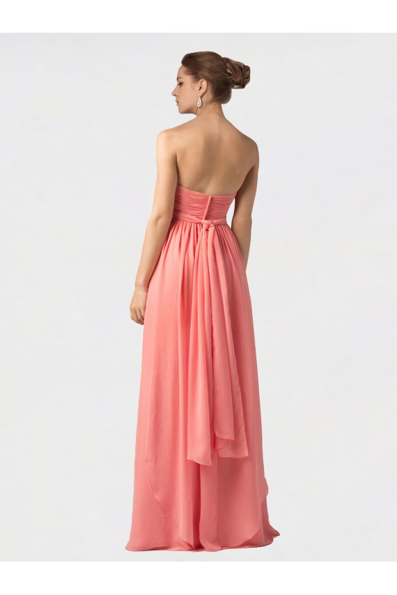 Soft Chiffon Long Halter Neck Watermelon A-Line Bridesmaid Dress Sudbury