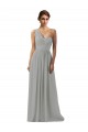 Soft Chiffon Long One Shoulder Silver A-Line Bridesmaid Dress Sudbury