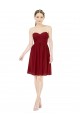 Soft Chiffon Knee Length Sweetheart Burgundy A-Line Bridesmaid Dress Sudbury
