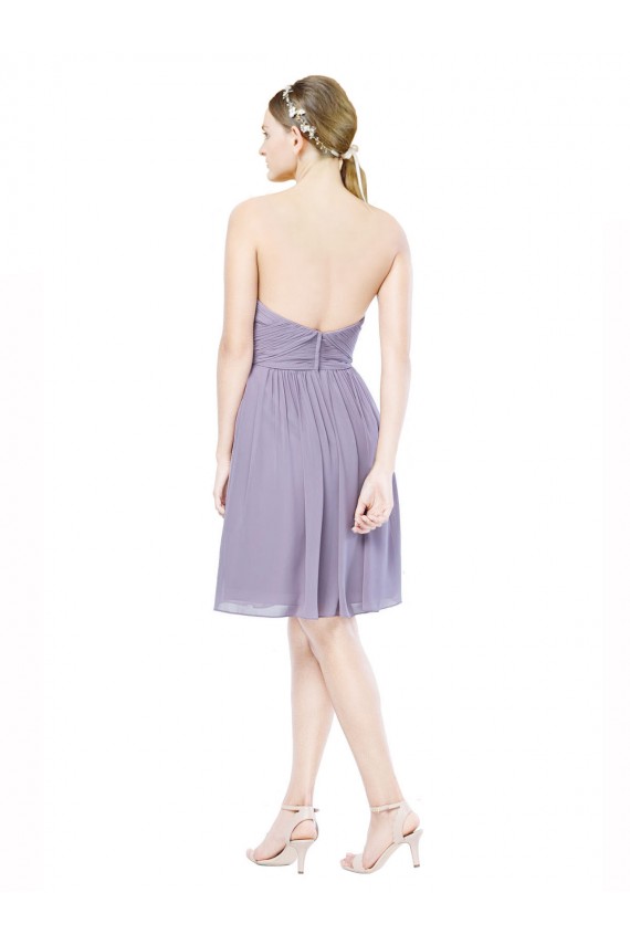 Soft Chiffon Knee Length Sweetheart Burgundy A-Line Bridesmaid Dress Sudbury