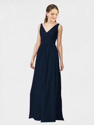 Chiffon Long V-Neck A-Line Bridesmaid Dresses / Formal Dresses Sudbury