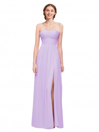 Soft Chiffon Long Sweetheart Lilac A-Line Evening Dress / Bridesmaid Dress Sudbury