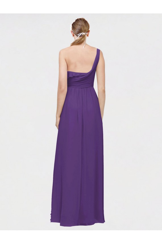 Soft Chiffon Long One Shoulder A-Line High Low Bridesmaid Dress Sudbury