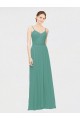 Chiffon Long Spaghetti Straps Icelandic Silver A-Line Bridesmaid Dress / Evening Dress Sudbury