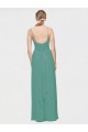 Chiffon Long Spaghetti Straps Icelandic Silver A-Line Bridesmaid Dress / Evening Dress Sudbury