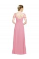 Soft Chiffon Long Off the Shoulder Skin Pink A-Line Bridesmaid Dress Sudbury