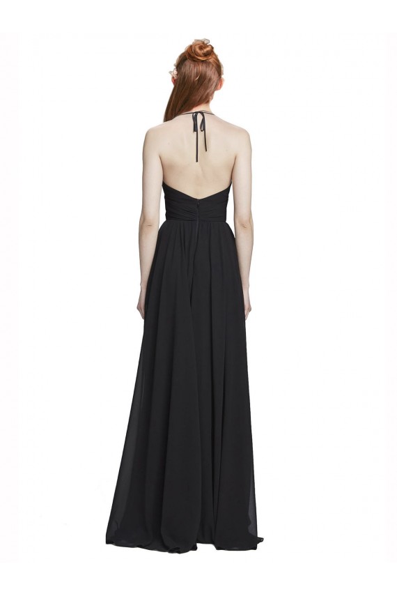 Chiffon Long Halter Neck A-Line Formal Dress / Bridesmaid Dress Sudbury