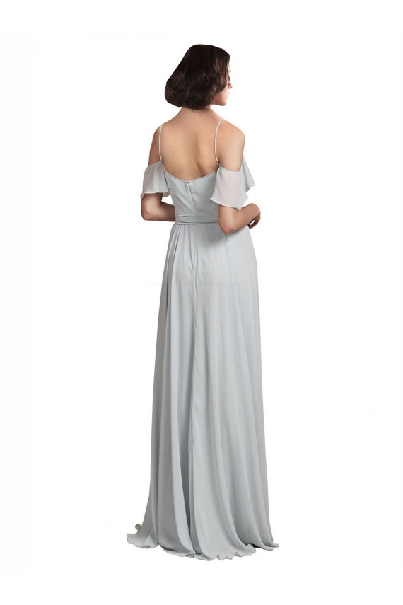 Soft Chiffon Long Off the Shoulder Frost A-Line Formal Dress / Bridesmaid Dress Sudbury