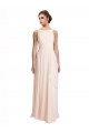 Chiffon V-Back Long Bateau Neck A-Line Bridesmaid Dress / Evening Dress Sudbury