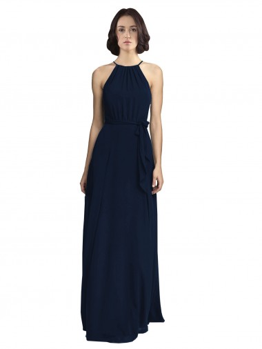 Chiffon Long Halter Neck A-Line Evening Gowns / Bridesmaid Dresses Sudbury