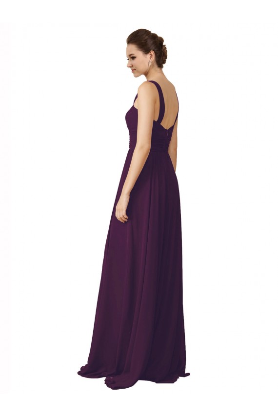Soft Chiffon Sweep Train Spaghetti Straps A-Line Bridesmaid Dress Sudbury