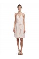 Soft Chiffon Knee Length Halter Neck Cream Pink A-Line Bridesmaid Dress Sudbury