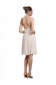 Soft Chiffon Knee Length Halter Neck Cream Pink A-Line Bridesmaid Dress Sudbury