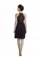 Soft Chiffon Knee Length Halter Neck Grape A-Line Bridesmaid Dress Sudbury