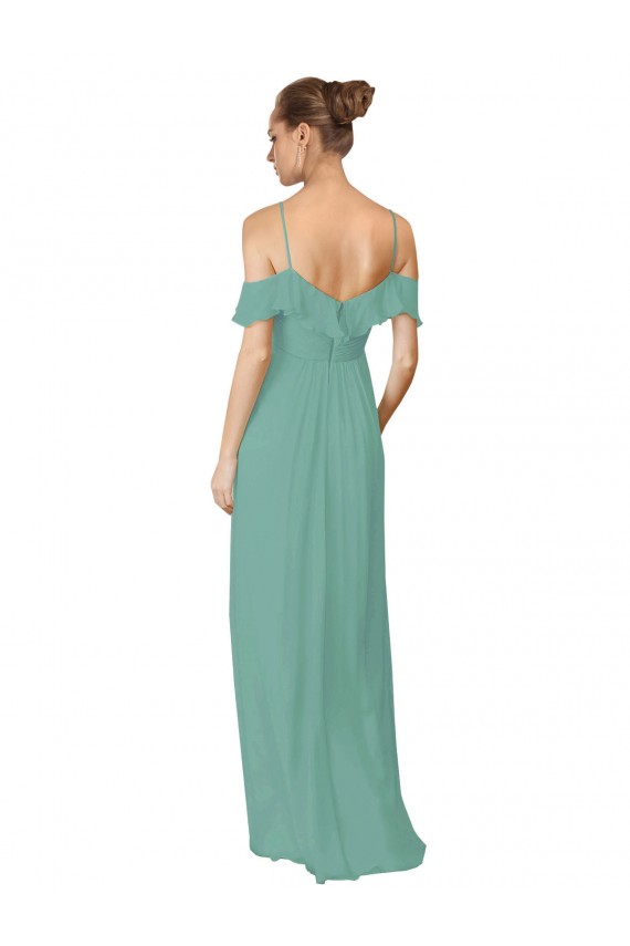 Soft Chiffon Long Off the Shoulder Seaside A-Line Bridesmaid Dress Sudbury