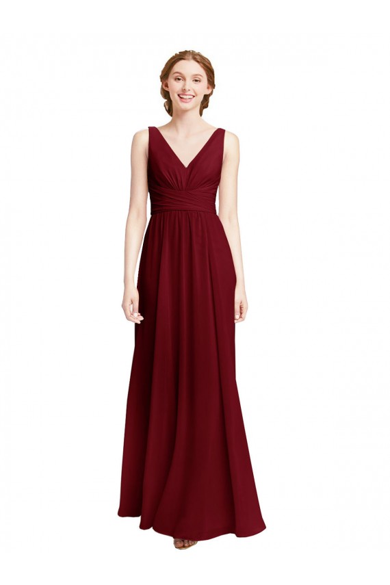 Chiffon Long V-Neck A-Line Bridesmaid Dress / Evening Gowns Sudbury
