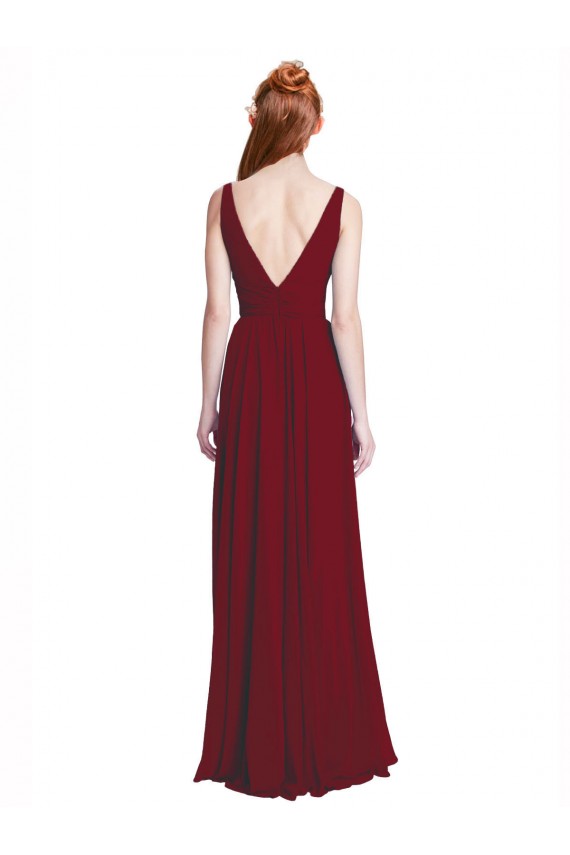 Chiffon Long V-Neck A-Line Bridesmaid Dress / Evening Gowns Sudbury