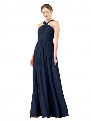 Chiffon Long V-Neck Princess Bridesmaid Gowns Sudbury
