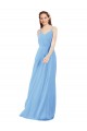 Soft Chiffon Low Back Long V-Neck Sheath Bridesmaid Dress Sudbury