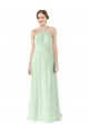 Soft Chiffon Long Halter Neck Sage A-Line Bridesmaid Dress Sudbury