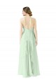 Soft Chiffon Long Halter Neck Sage A-Line Bridesmaid Dress Sudbury